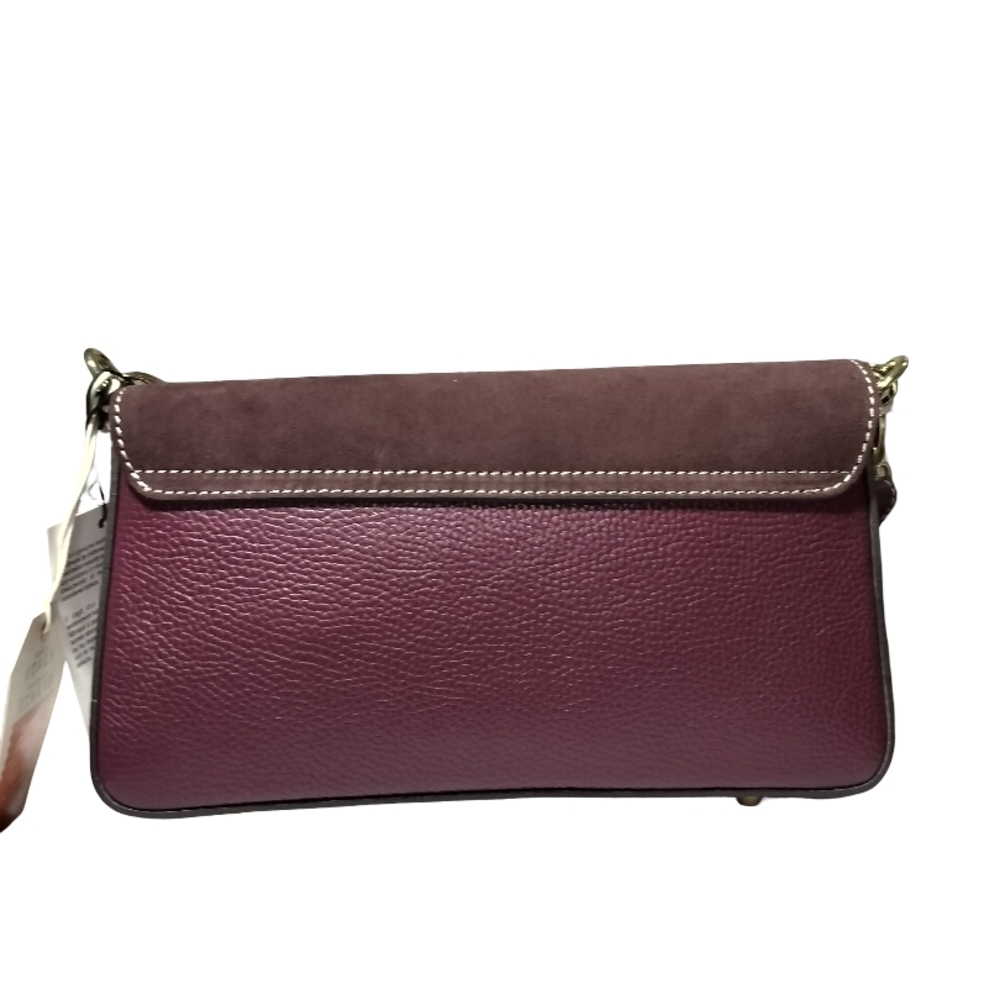 Divina Firenze Italian Leather Chic Maroon Bordeaux Shoulder Bag NWT - Picture 3 of 6